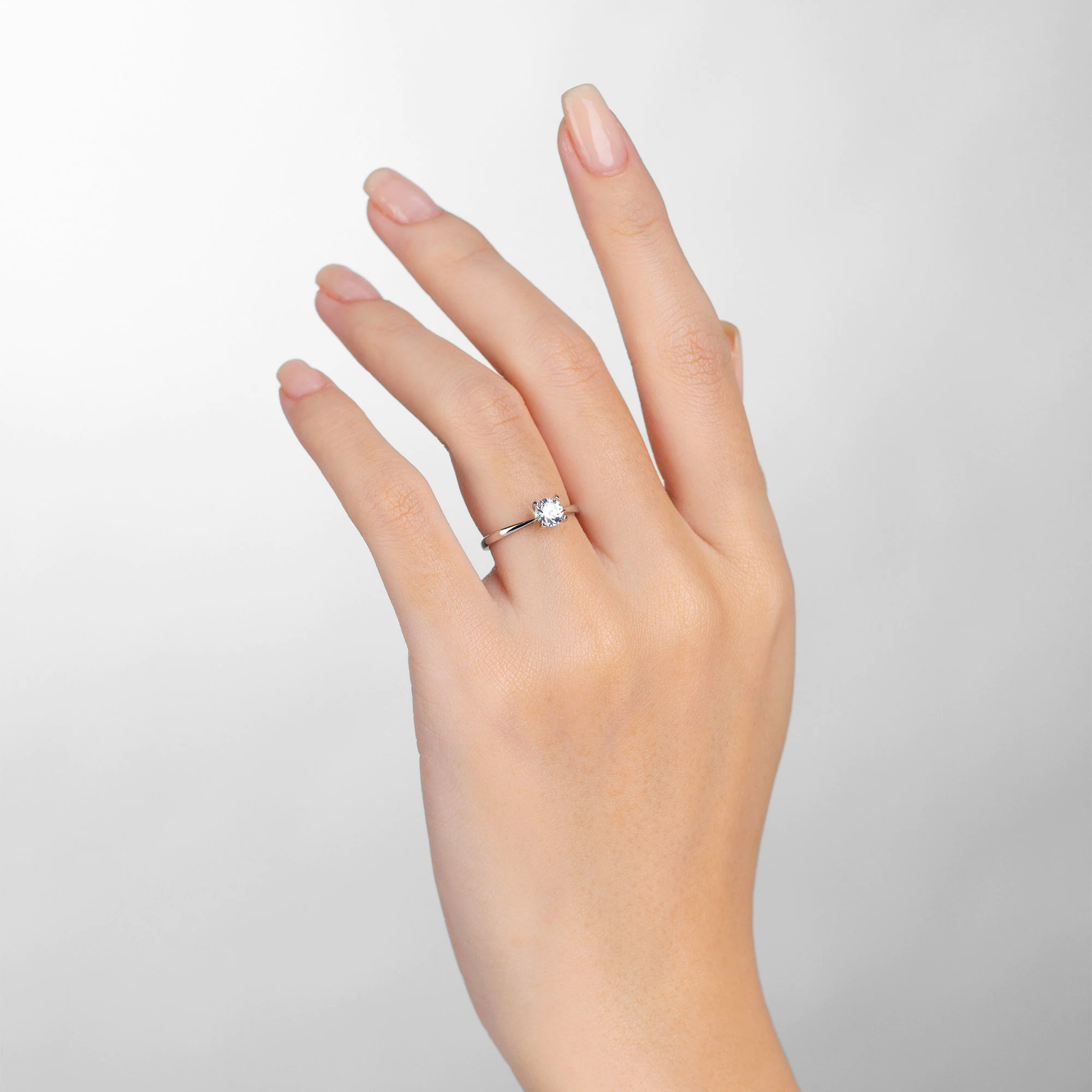 Four Prongs Solitaire Peg-head Engagement Ring NCH1103 6